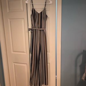 Striped Jumpsuit with Bow